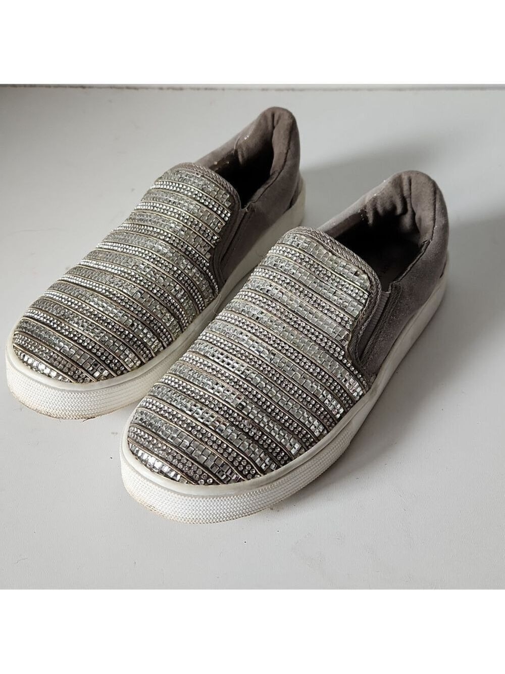 STUART WEITZMAN | Vance Glitz Sneakers Slipons Girls Sz 3 - Picture 3 of 7